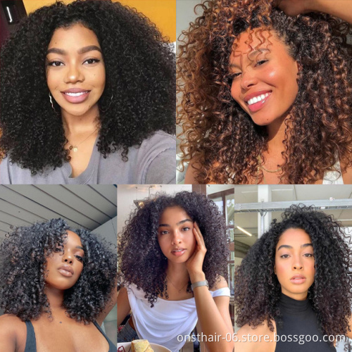 Hot Selling Short Synthetic Wigs Afro Kinky Jerry Curly Wig for Women Black Brown Blonde Natural Bob Wig High Temperature Hair